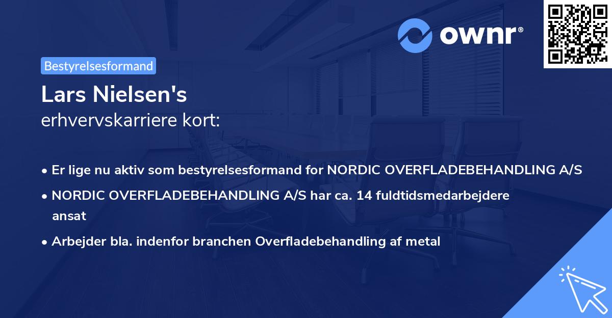 Lars Nielsen's erhvervskarriere kort