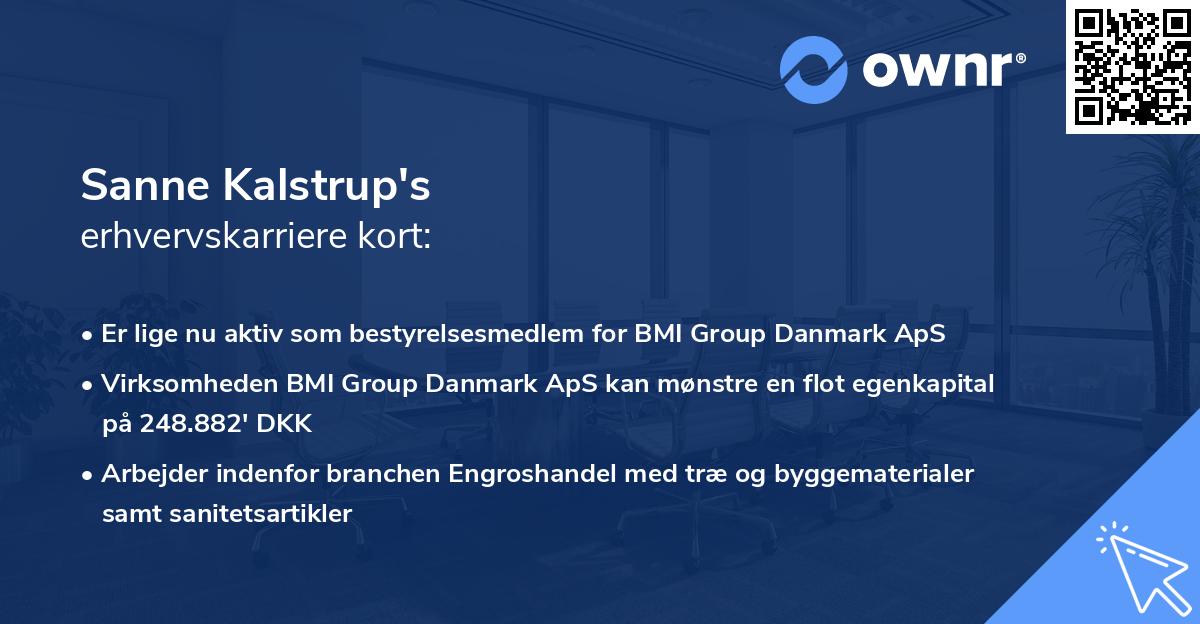 Sanne Kalstrup's erhvervskarriere kort