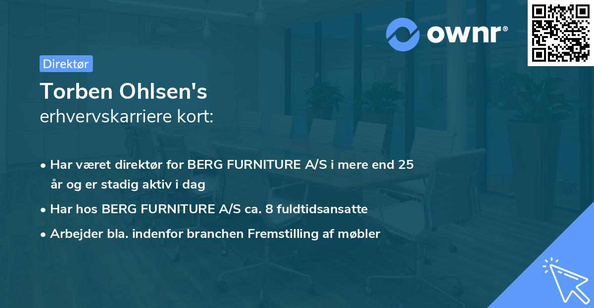 Torben Ohlsen's erhvervskarriere kort