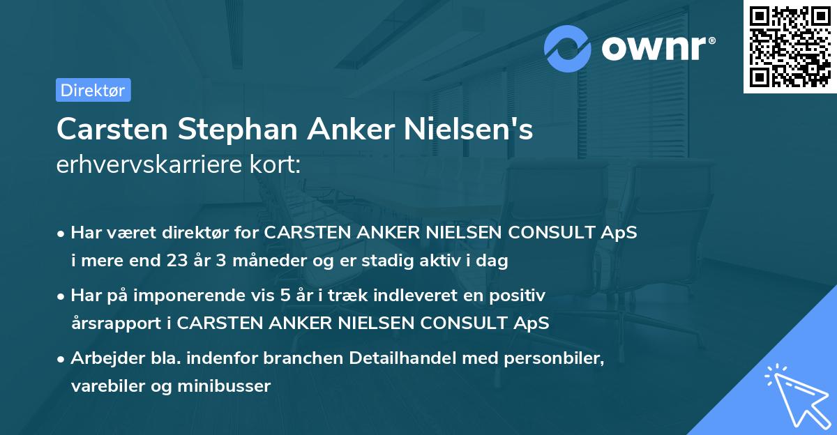 Carsten Stephan Anker Nielsen's erhvervskarriere kort