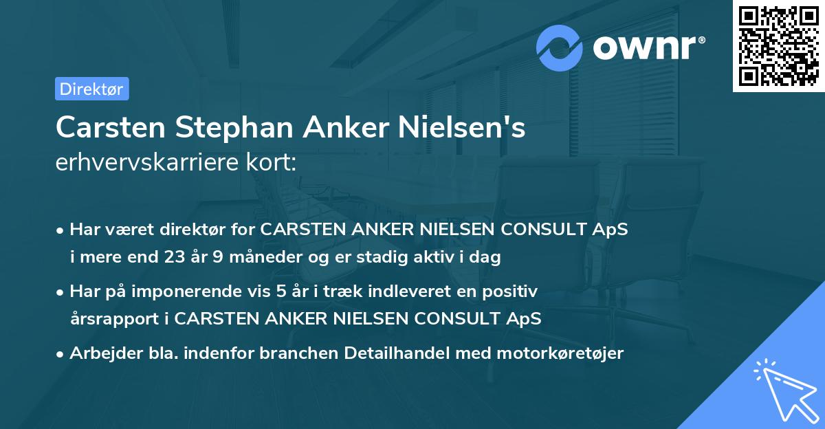 Carsten Stephan Anker Nielsen's erhvervskarriere kort