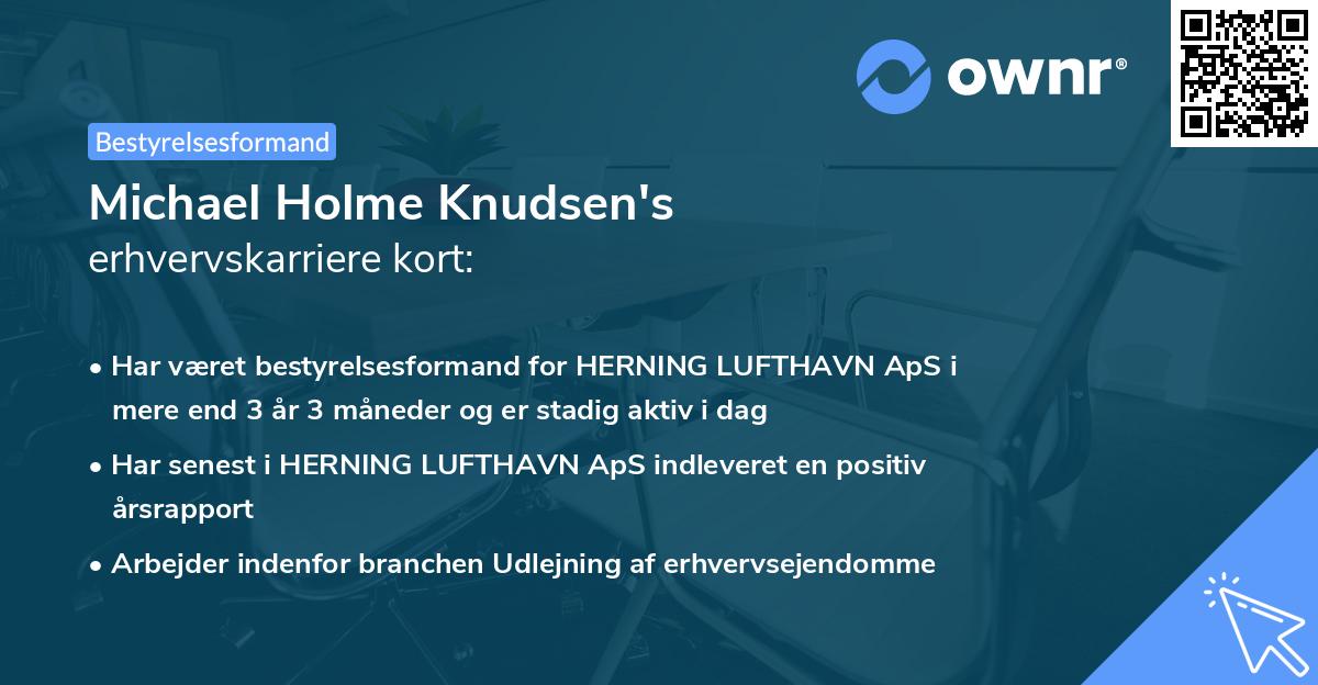 Michael Holme Knudsen's erhvervskarriere kort