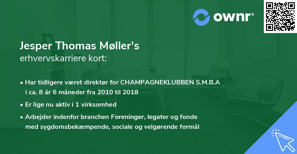 Jesper Thomas Møller's erhvervskarriere kort