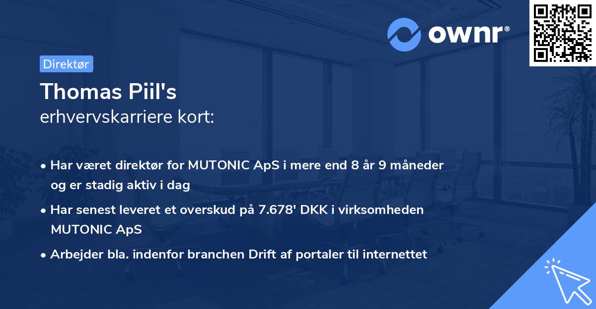Thomas Piil's erhvervskarriere kort