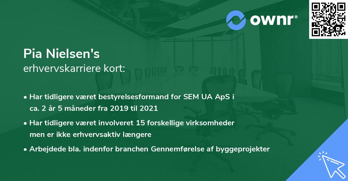 Pia Nielsen's erhvervskarriere kort