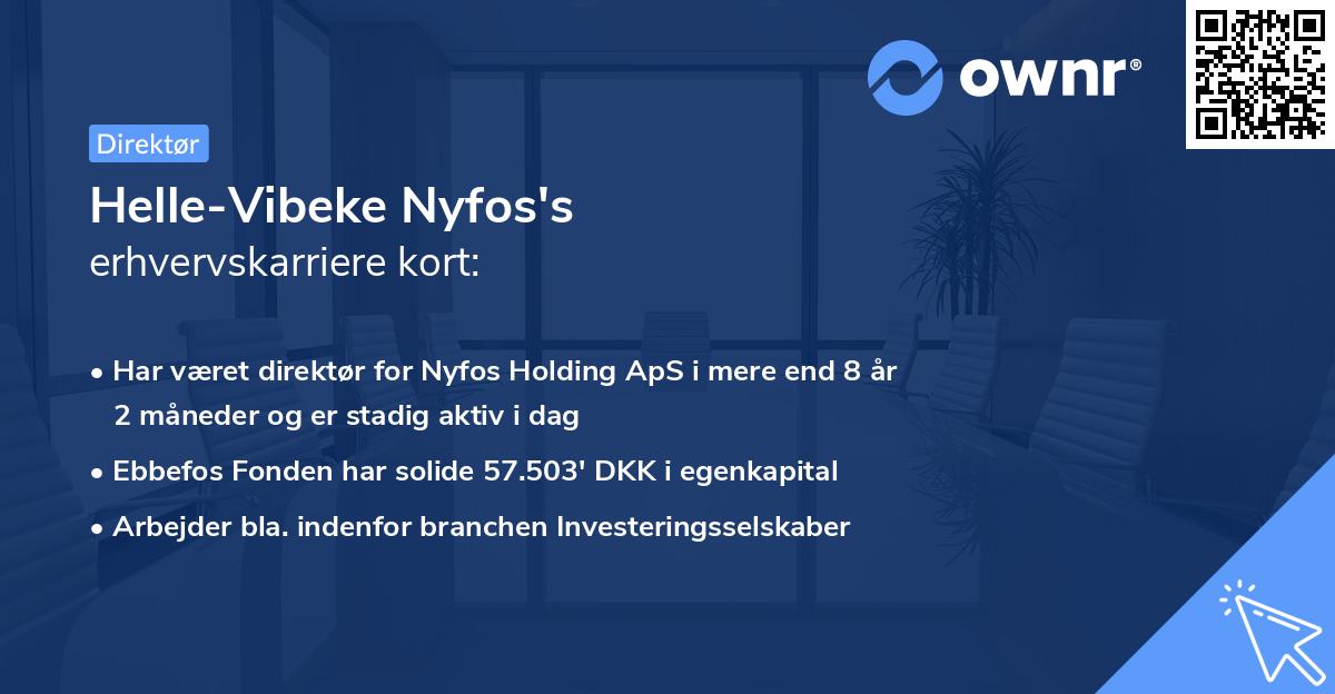 Helle-Vibeke Nyfos's erhvervskarriere kort