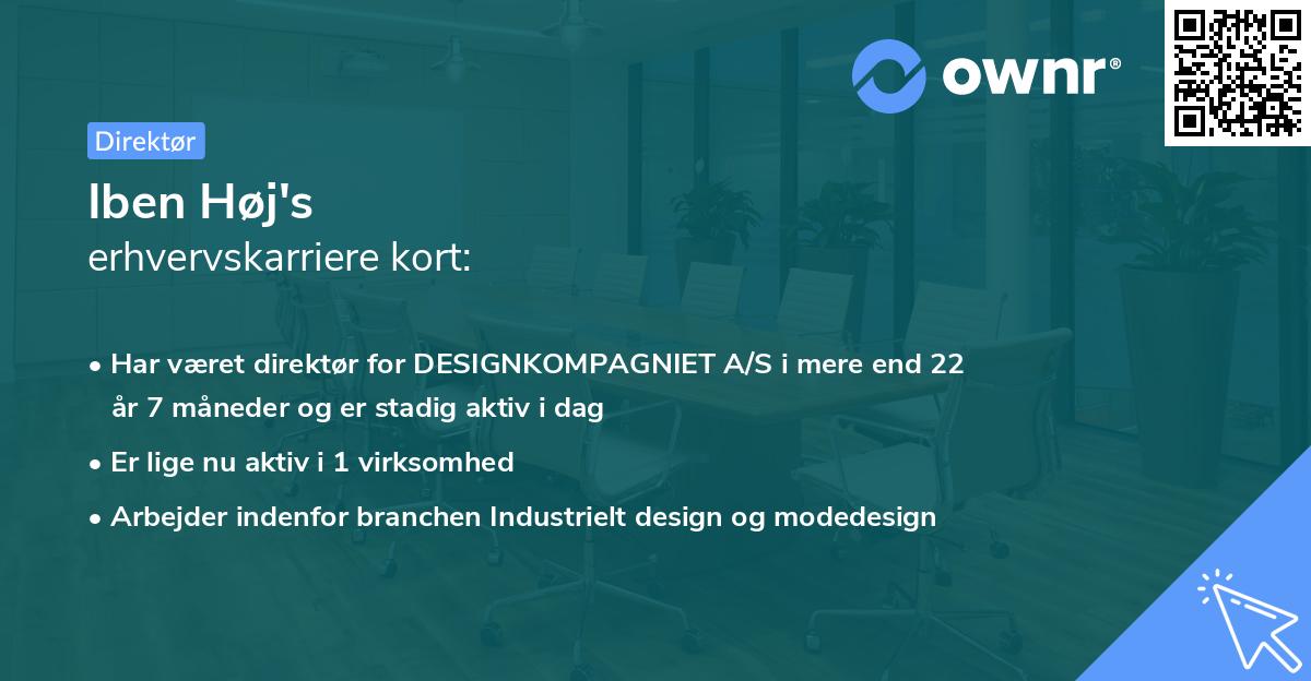 Iben Høj's erhvervskarriere kort