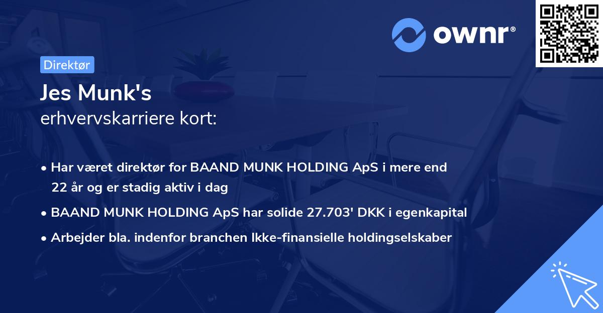 Jes Munk's erhvervskarriere kort