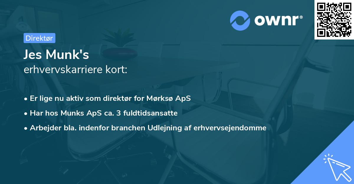Jes Munk's erhvervskarriere kort