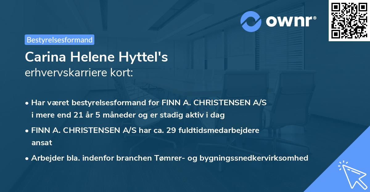 Carina Helene Hyttel's erhvervskarriere kort