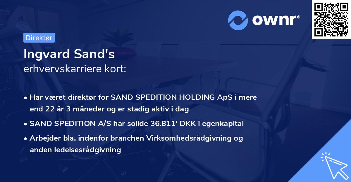 Ingvard Sand's erhvervskarriere kort