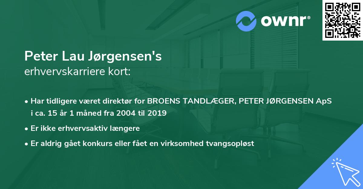 Peter Lau Jørgensen's erhvervskarriere kort