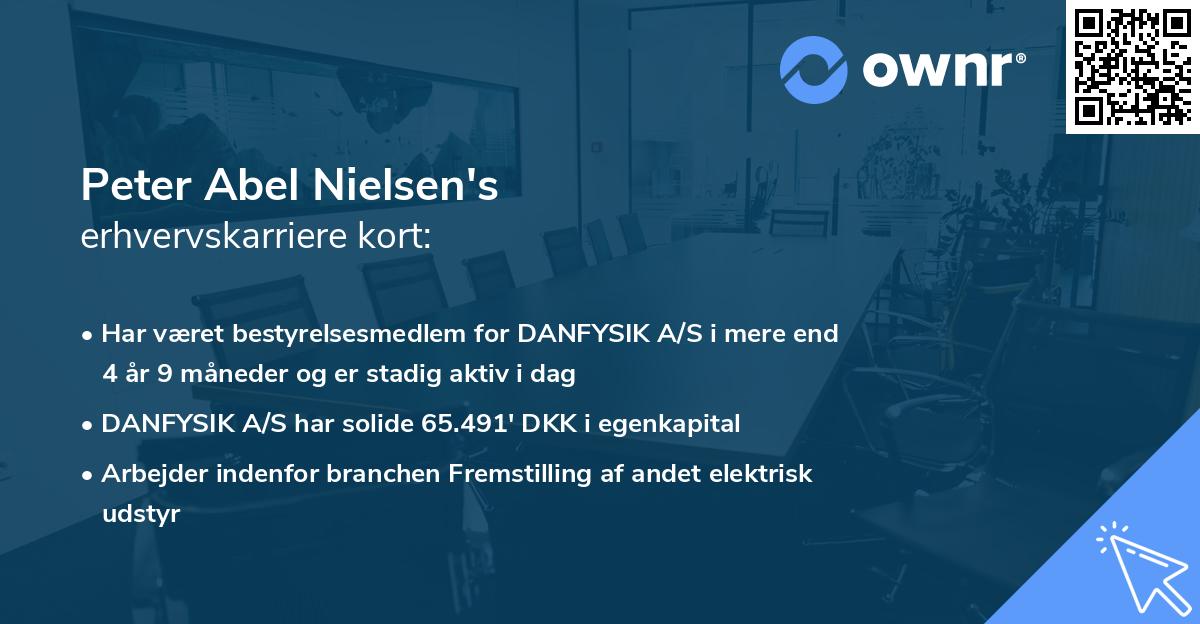Peter Abel Nielsen's erhvervskarriere kort