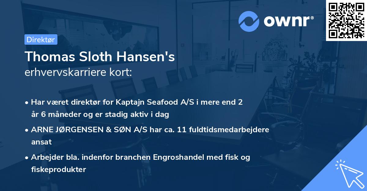 Thomas Sloth Hansen's erhvervskarriere kort