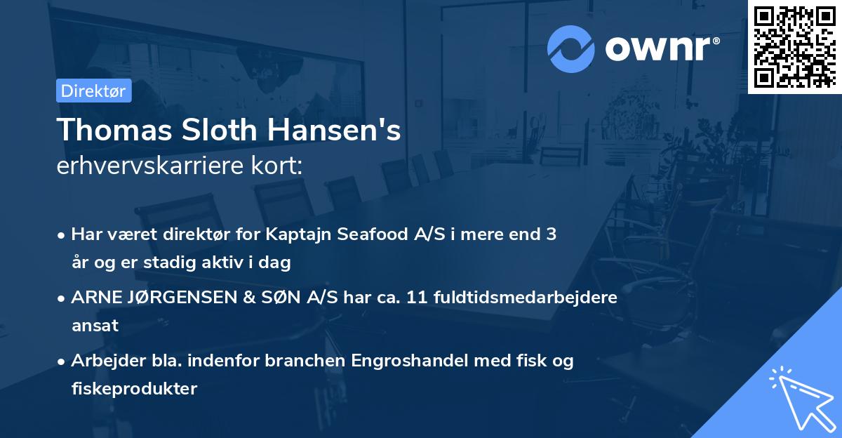 Thomas Sloth Hansen's erhvervskarriere kort