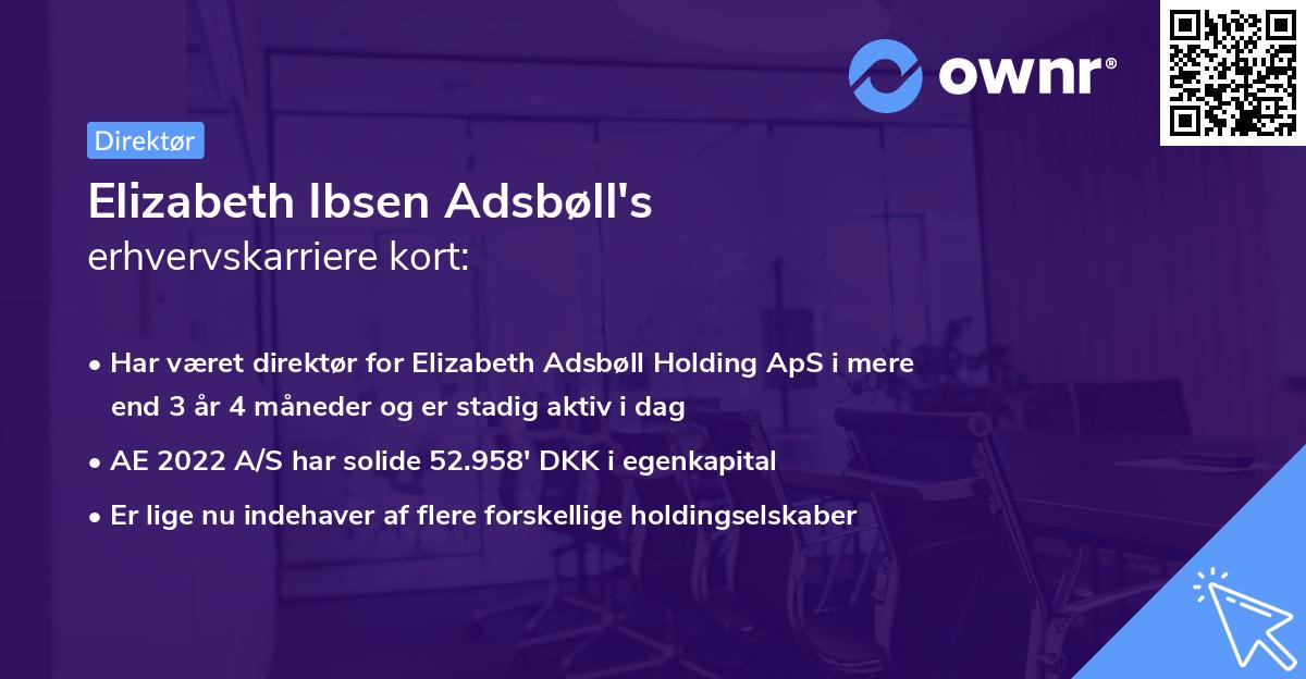 Elizabeth Ibsen Adsbøll's erhvervskarriere kort