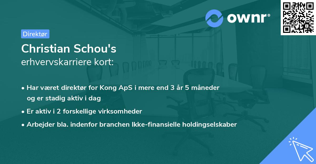 Christian Schou's erhvervskarriere kort