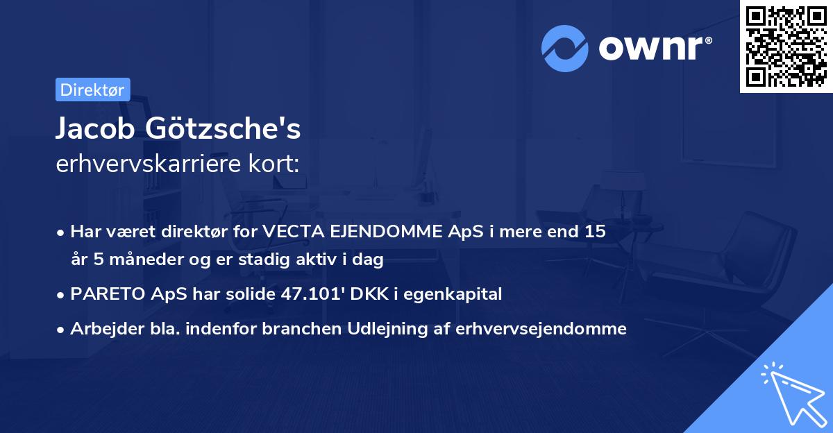 Jacob Götzsche's erhvervskarriere kort