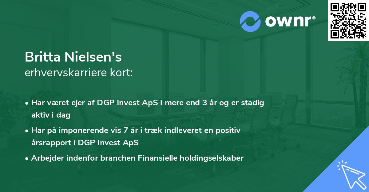 Britta Nielsen's erhvervskarriere kort