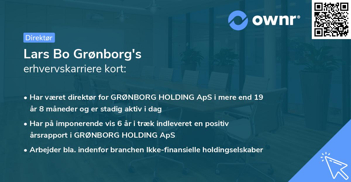 Lars Bo Grønborg's erhvervskarriere kort