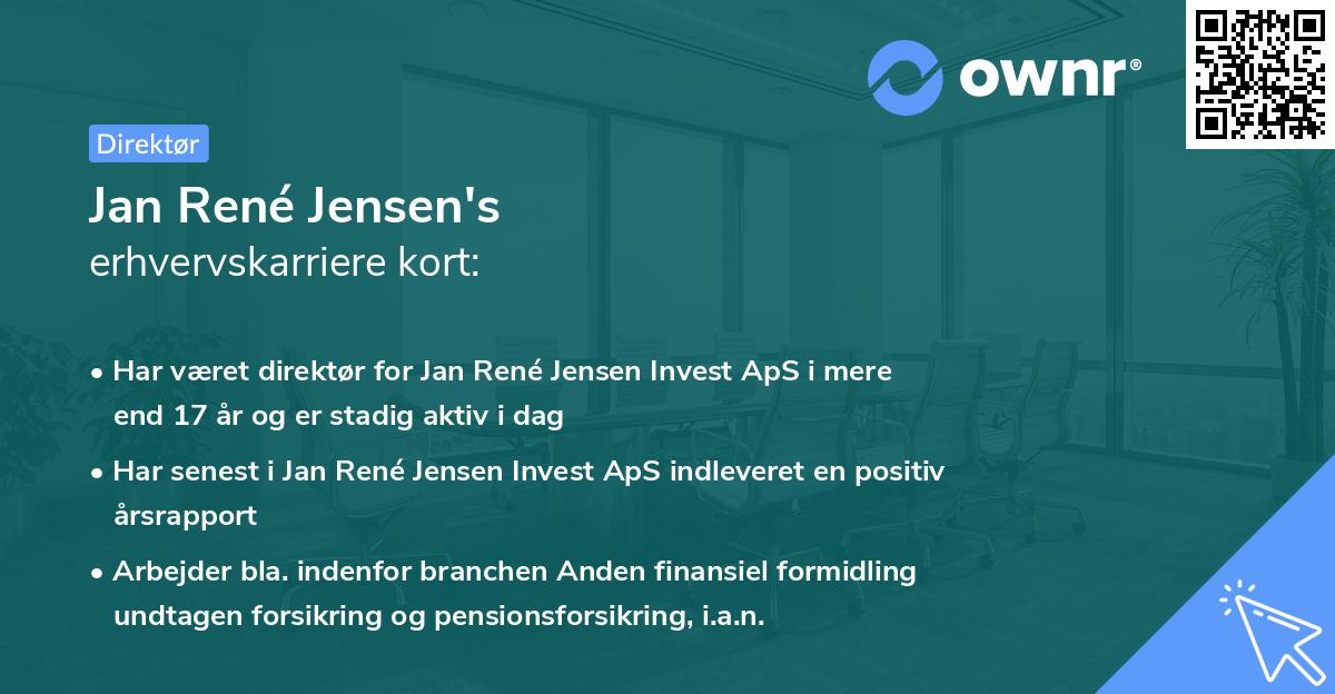 Jan René Jensen's erhvervskarriere kort