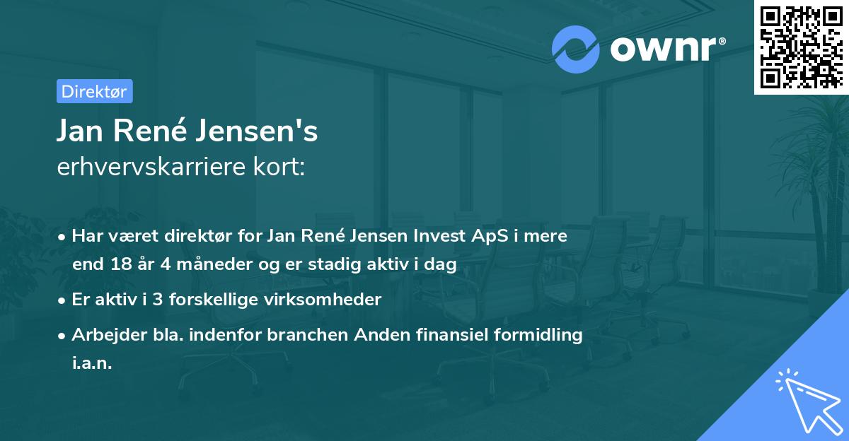 Jan René Jensen's erhvervskarriere kort
