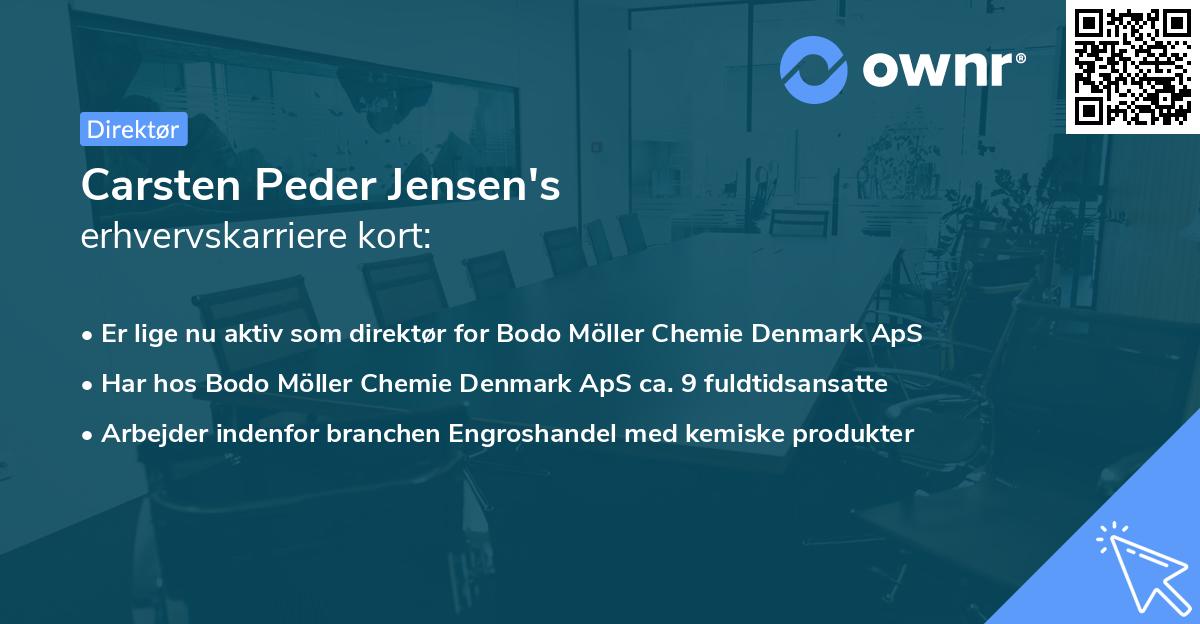 Carsten Peder Jensen's erhvervskarriere kort