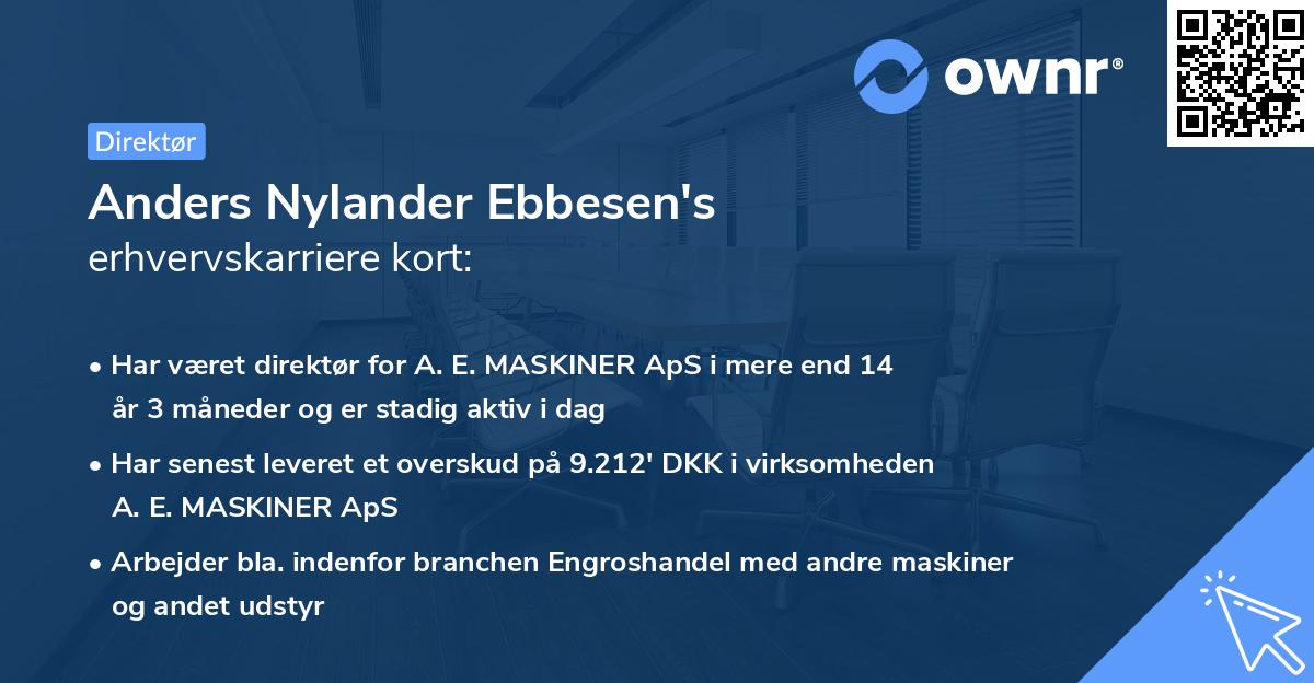 Anders Nylander Ebbesen's erhvervskarriere kort