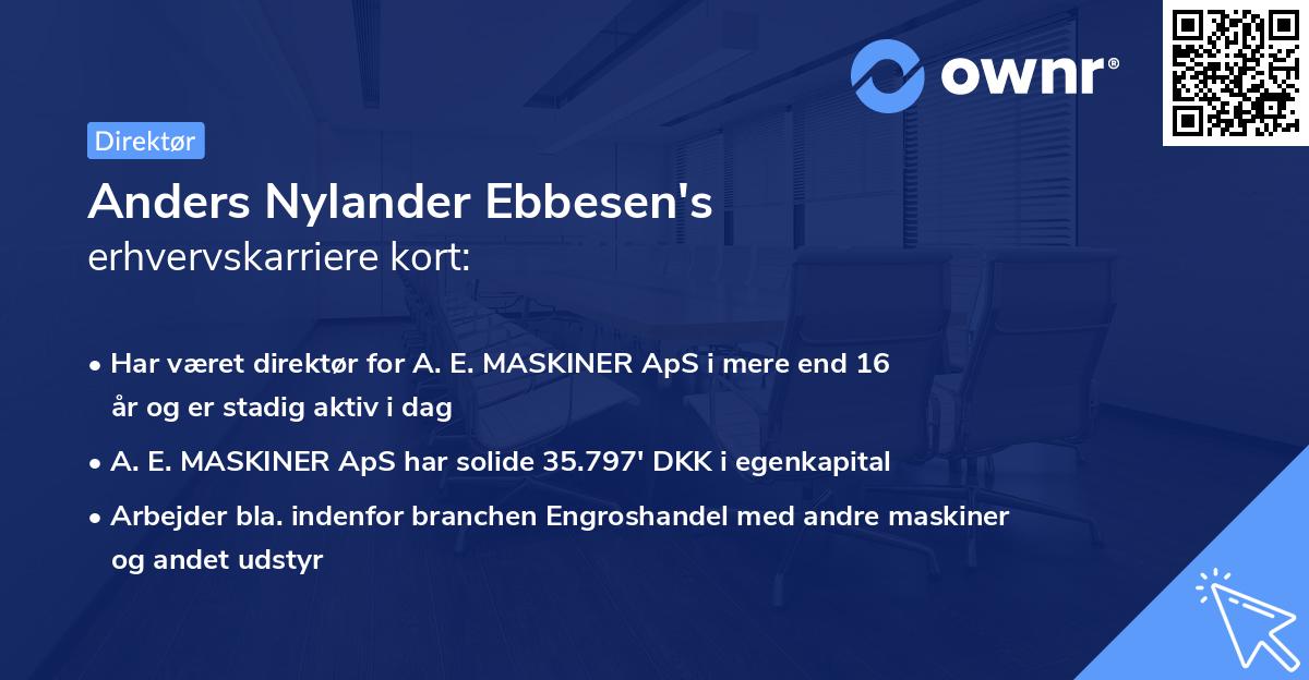 Anders Nylander Ebbesen's erhvervskarriere kort