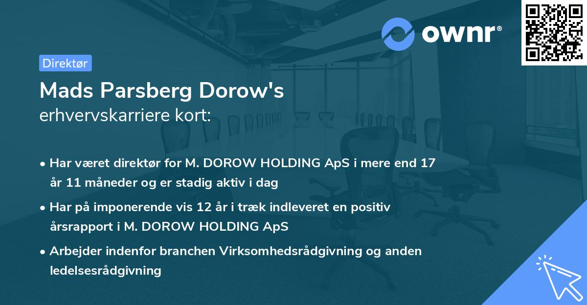 Mads Parsberg Dorow's erhvervskarriere kort