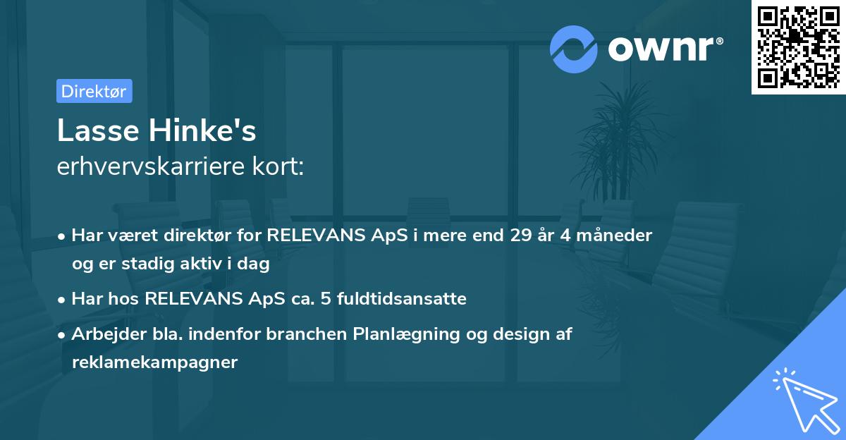 Lasse Hinke's erhvervskarriere kort