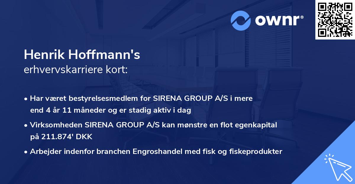 Henrik Hoffmann's erhvervskarriere kort