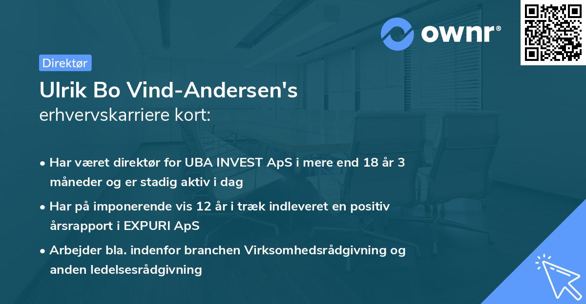 Ulrik Bo Vind-Andersen's erhvervskarriere kort