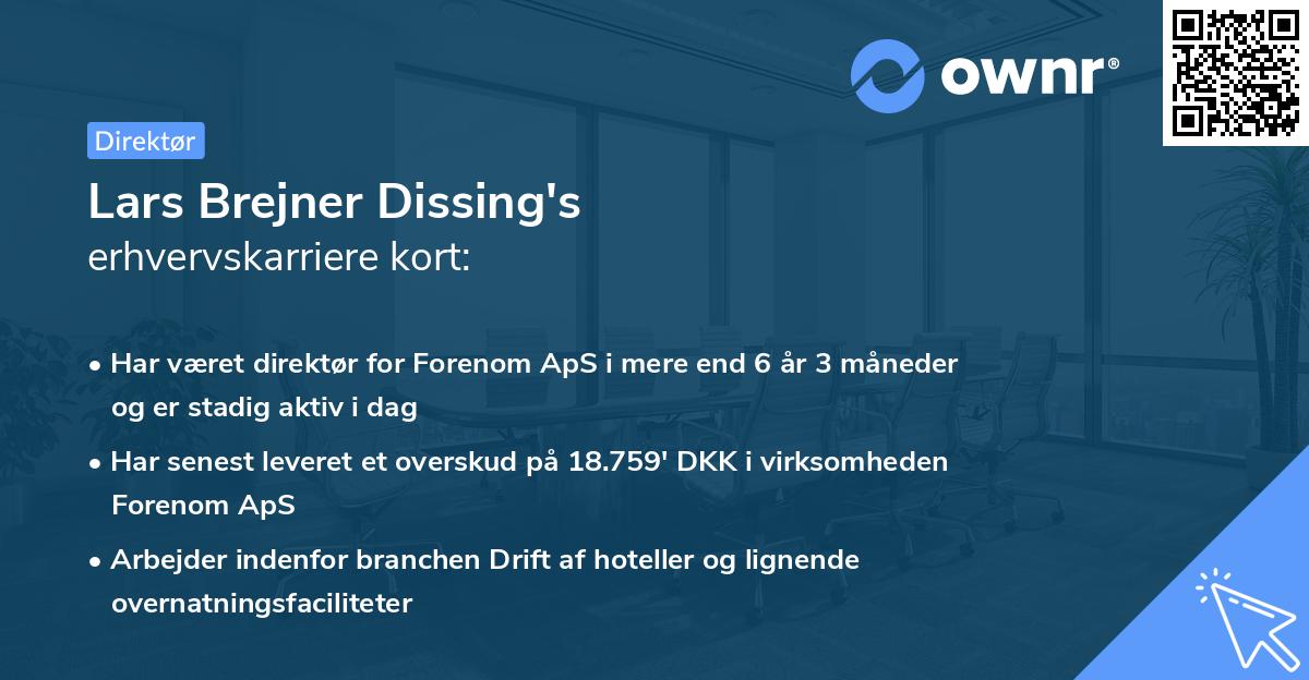Lars Brejner Dissing's erhvervskarriere kort