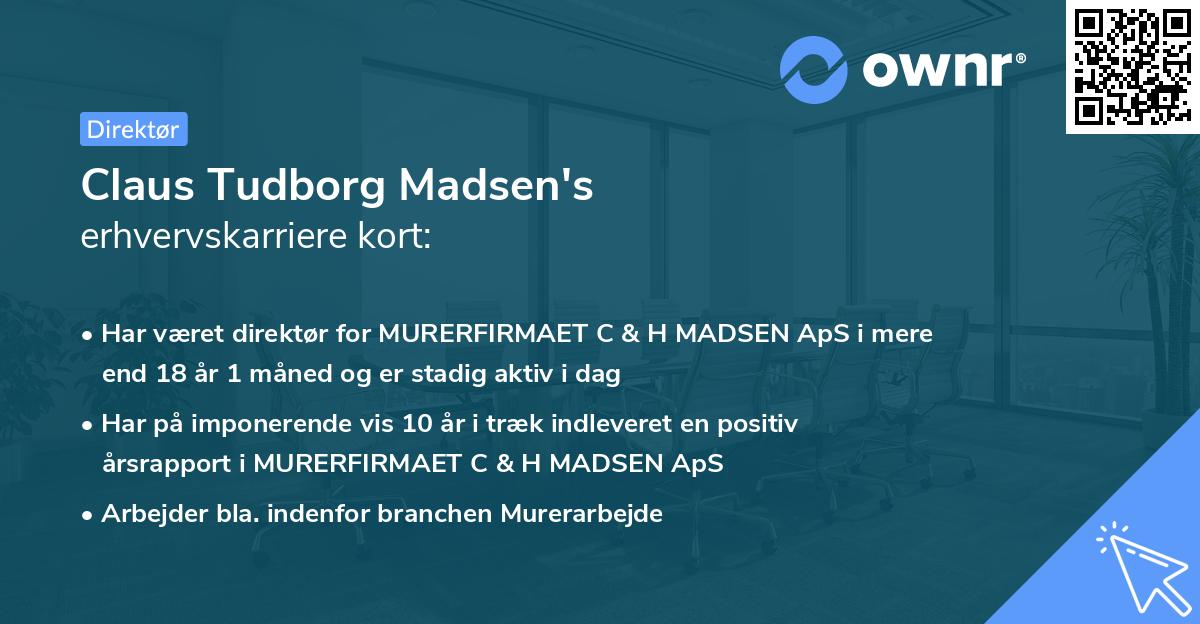 Claus Tudborg Madsen's erhvervskarriere kort