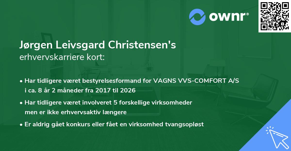 Jørgen Leivsgard Christensen's erhvervskarriere kort