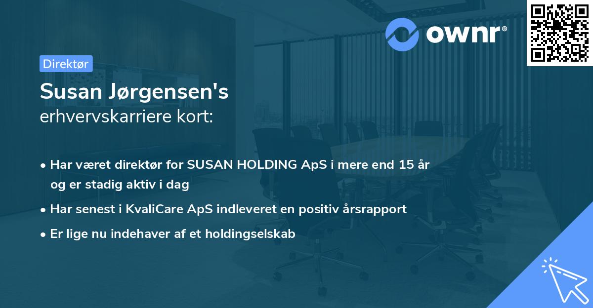 Susan Jørgensen's erhvervskarriere kort