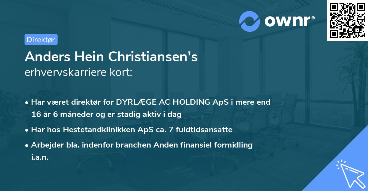 Anders Hein Christiansen's erhvervskarriere kort