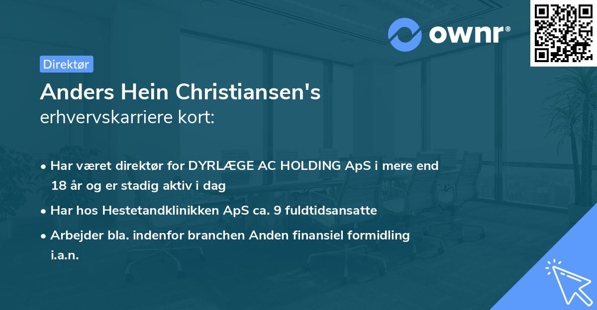 Anders Hein Christiansen's erhvervskarriere kort