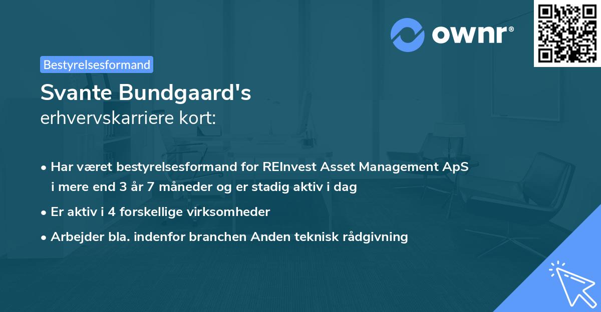 Svante Bundgaard's erhvervskarriere kort