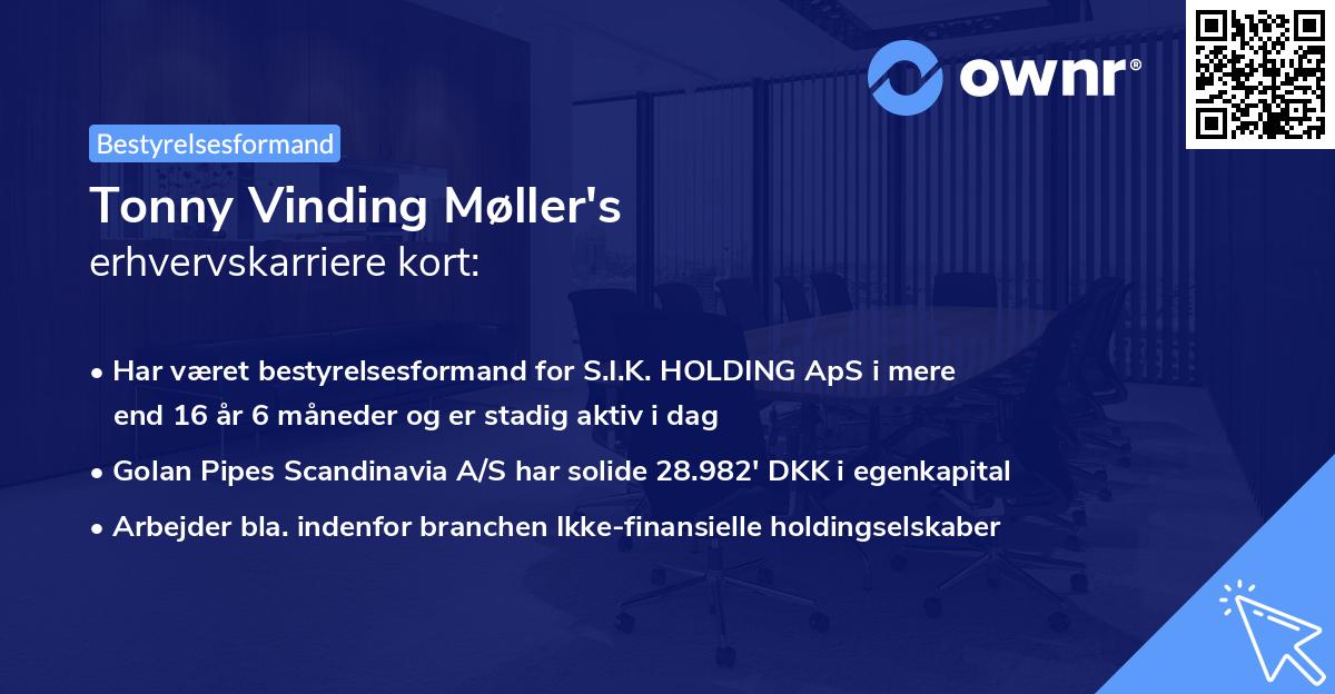 Tonny Vinding Møller's erhvervskarriere kort
