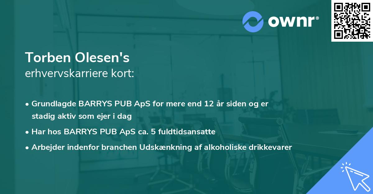 Torben Olesen's erhvervskarriere kort