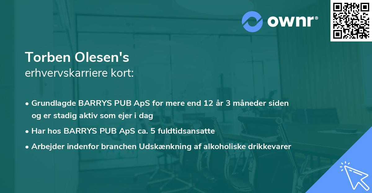 Torben Olesen's erhvervskarriere kort