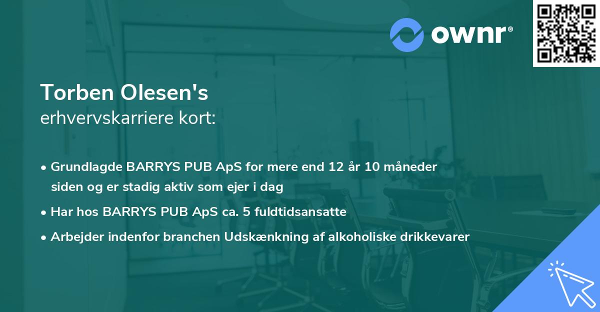 Torben Olesen's erhvervskarriere kort