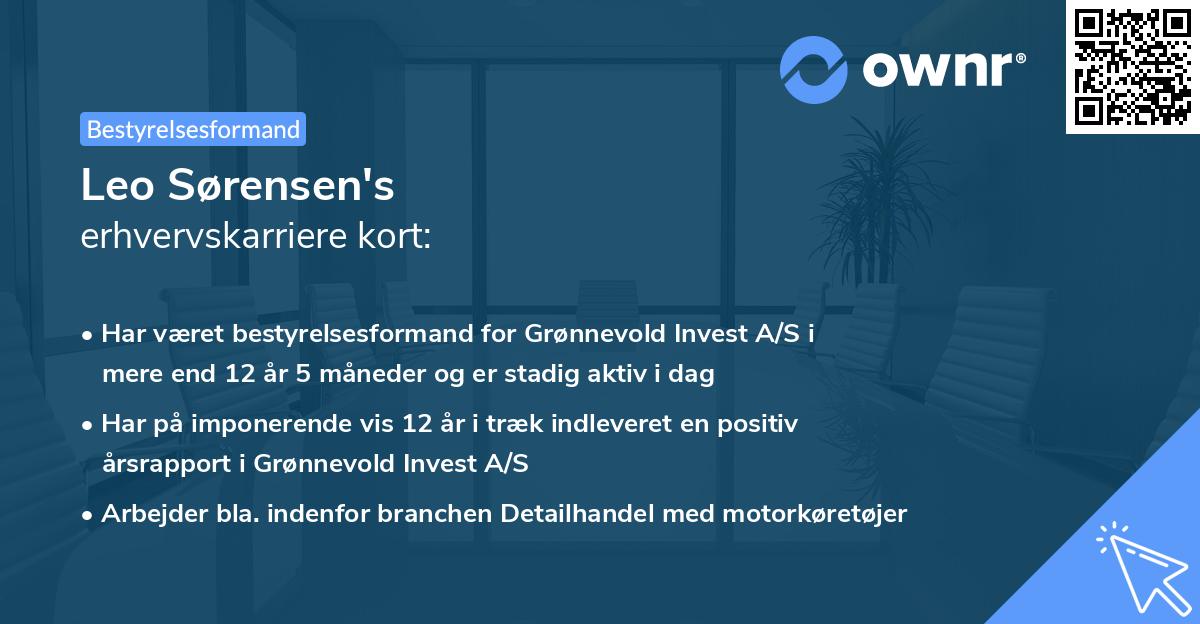 Leo Sørensen's erhvervskarriere kort