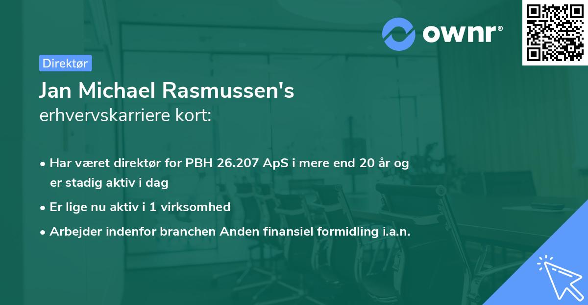 Jan Michael Rasmussen's erhvervskarriere kort