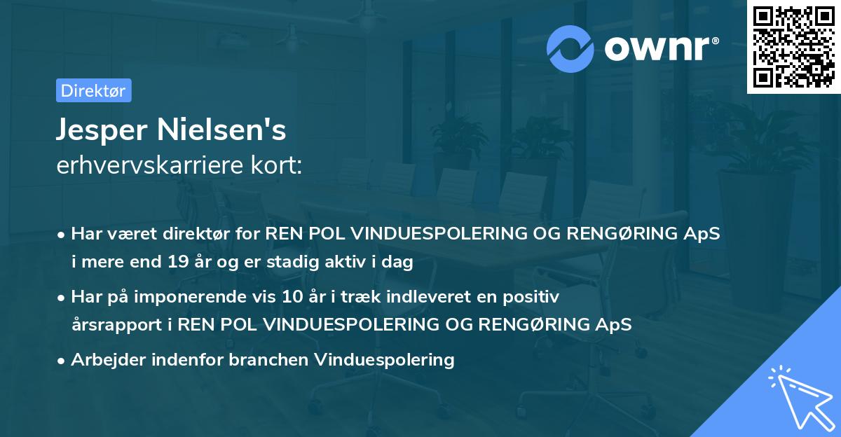 Jesper Nielsen's erhvervskarriere kort