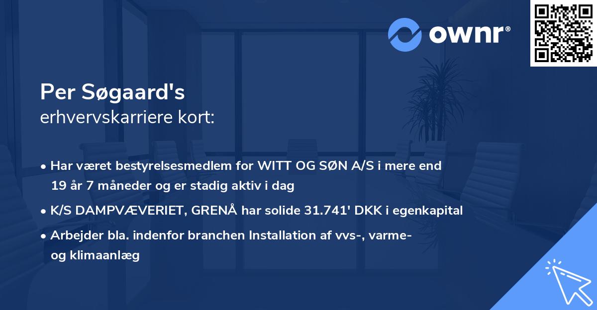 Per Søgaard's erhvervskarriere kort