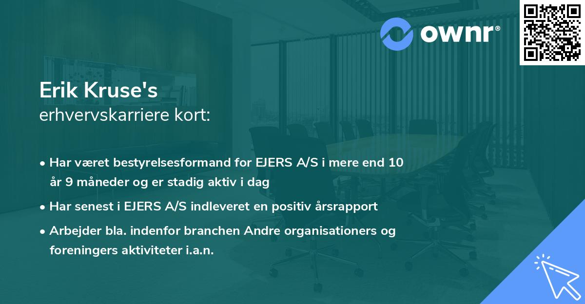 Erik Kruse's erhvervskarriere kort
