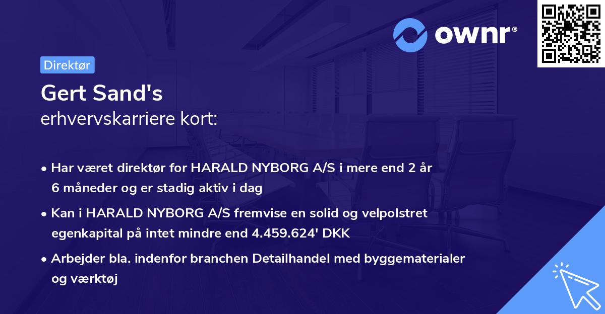 Gert Sand's erhvervskarriere kort